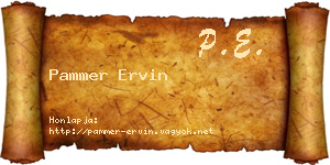 Pammer Ervin névjegykártya